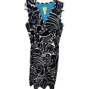 Citrine Floral Wrap Bodice Belted Dress Women’s 12 Lined